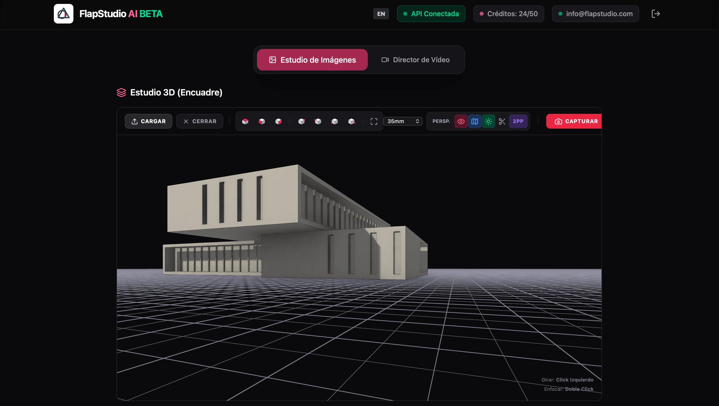 Vista real del studio de FlapStudio AI